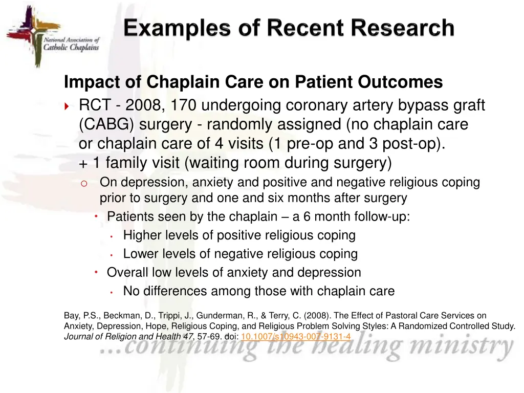 impact of chaplain care on patient outcomes 1