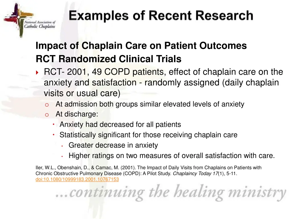 impact of chaplain care on patient outcomes