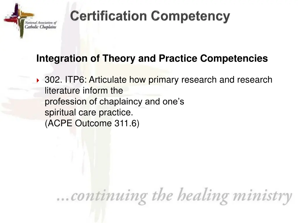 integration of theory and practice competencies