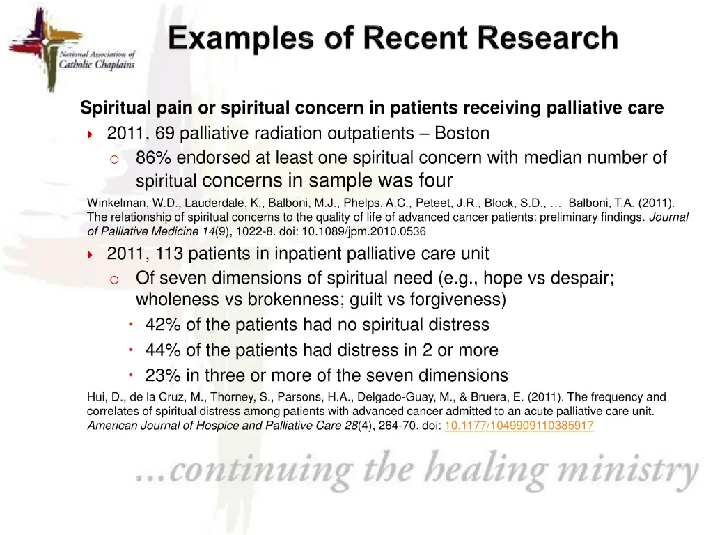 spiritual pain or spiritual concern in patients