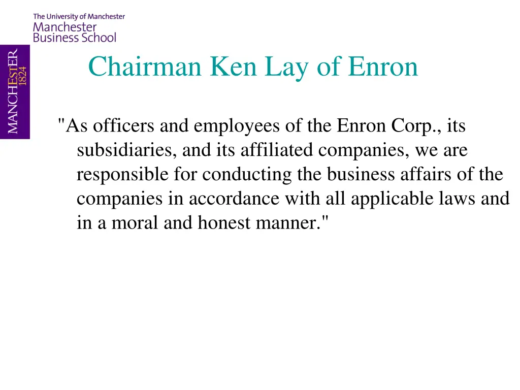 chairman ken lay of enron