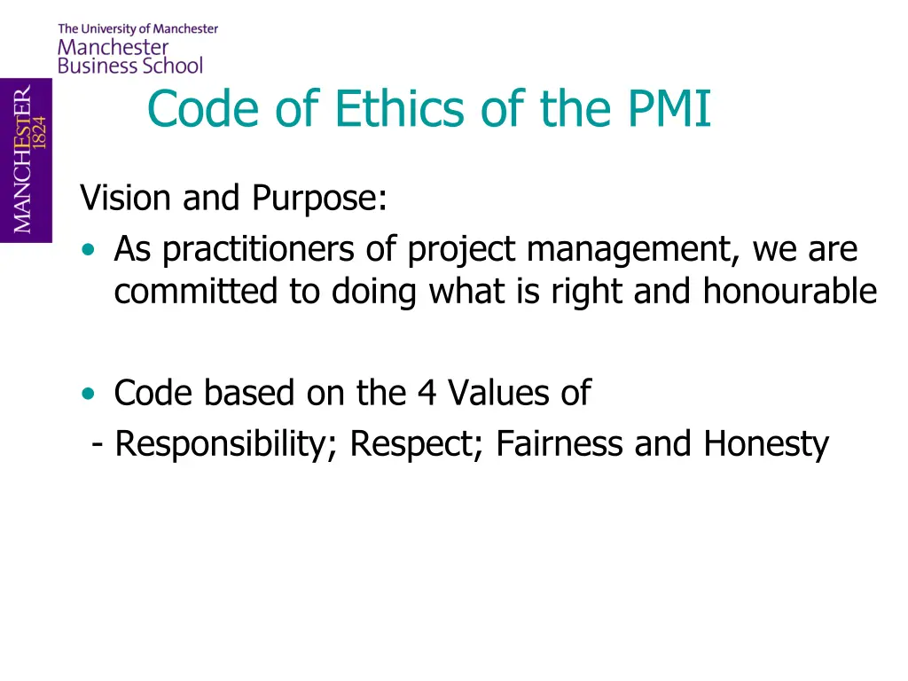 code of ethics of the pmi