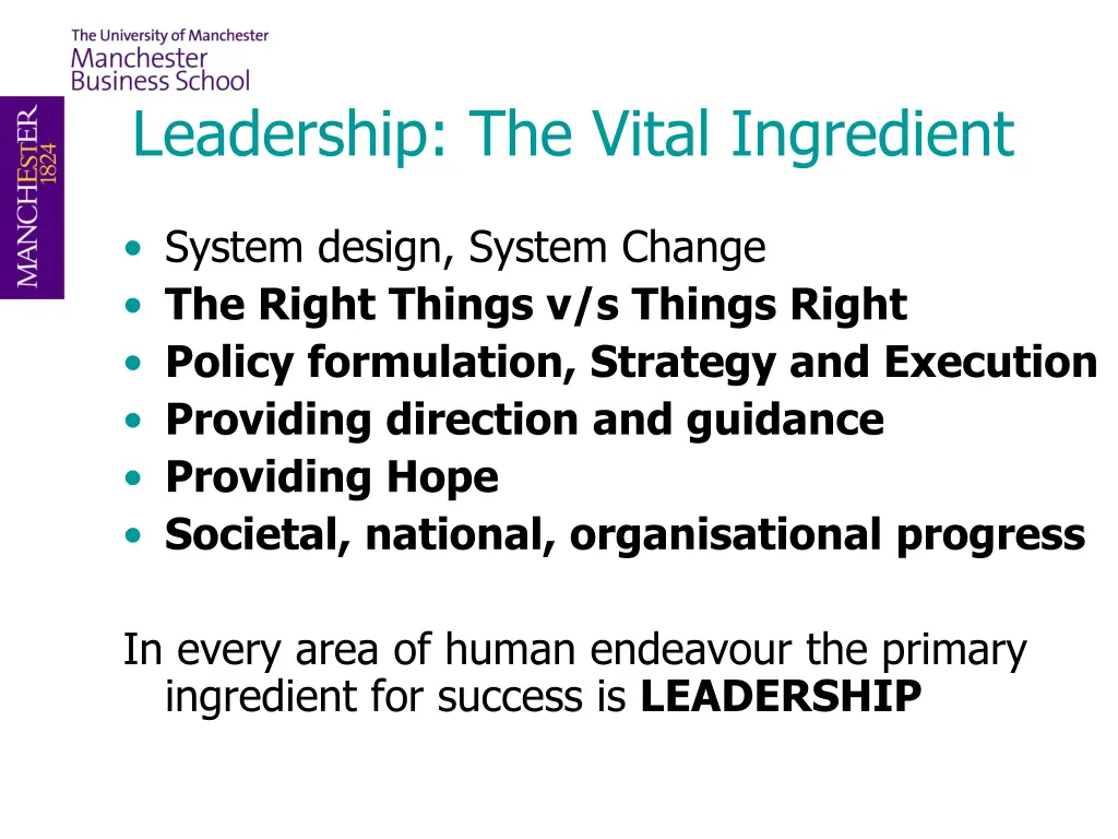 leadership the vital ingredient 1