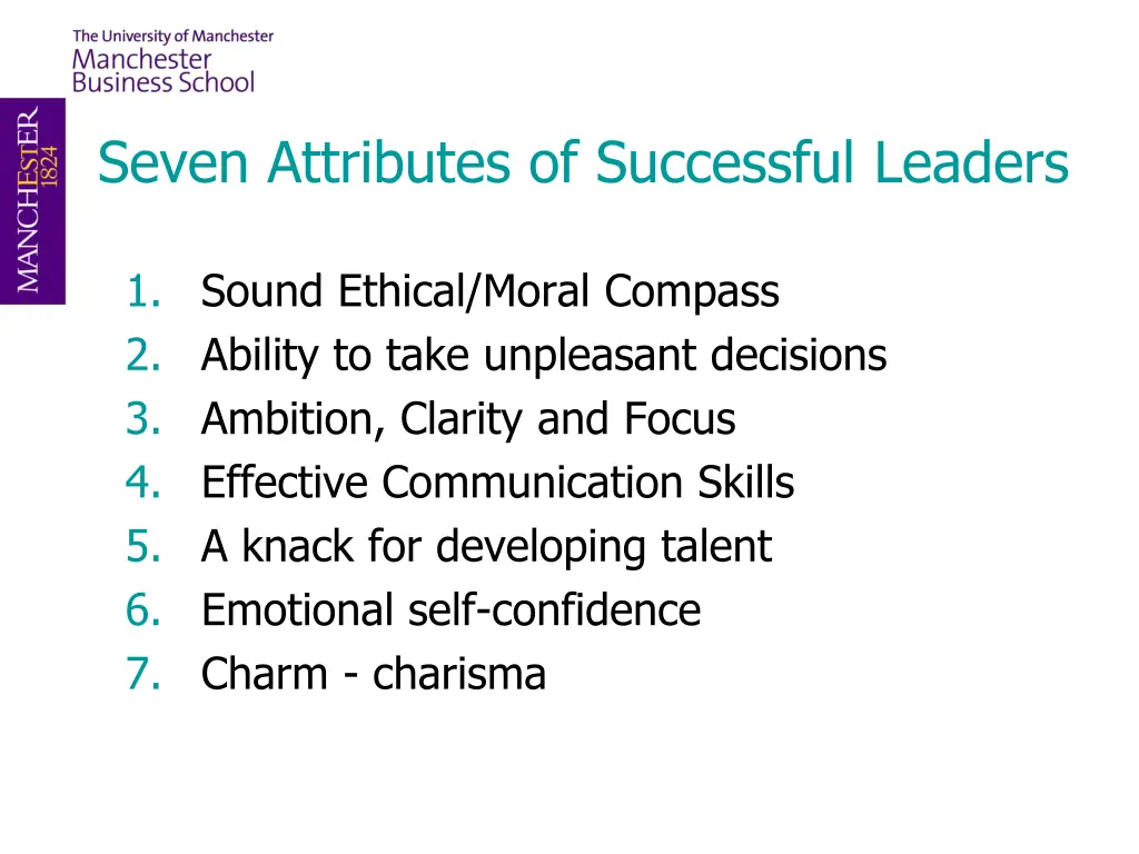 seven attributes of successful leaders