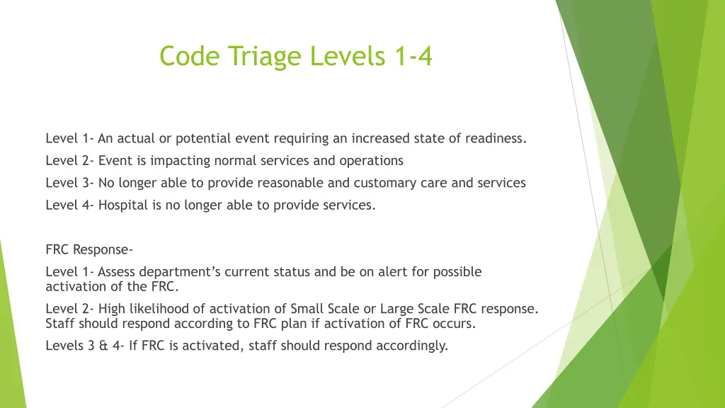 code triage levels 1 4