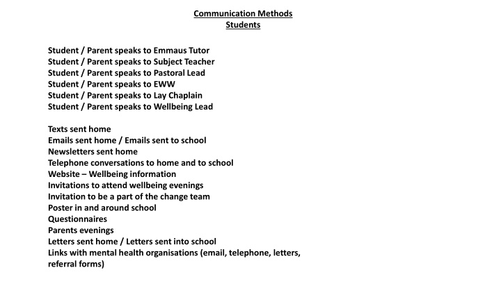 communication methods students