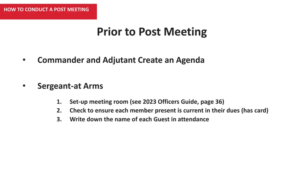 how to conduct a post meeting 1