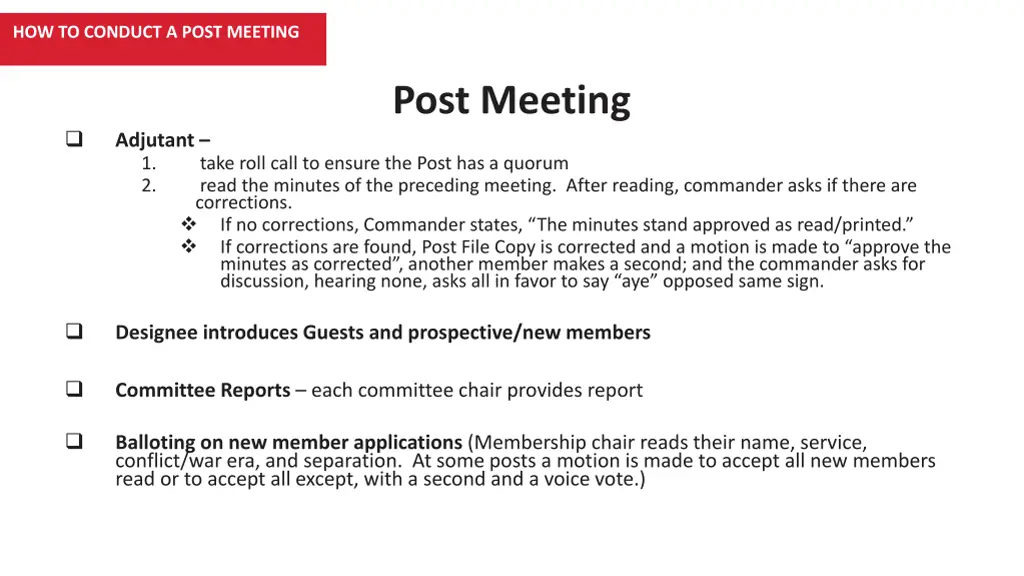 how to conduct a post meeting 3