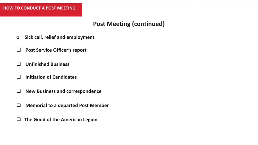 how to conduct a post meeting 4