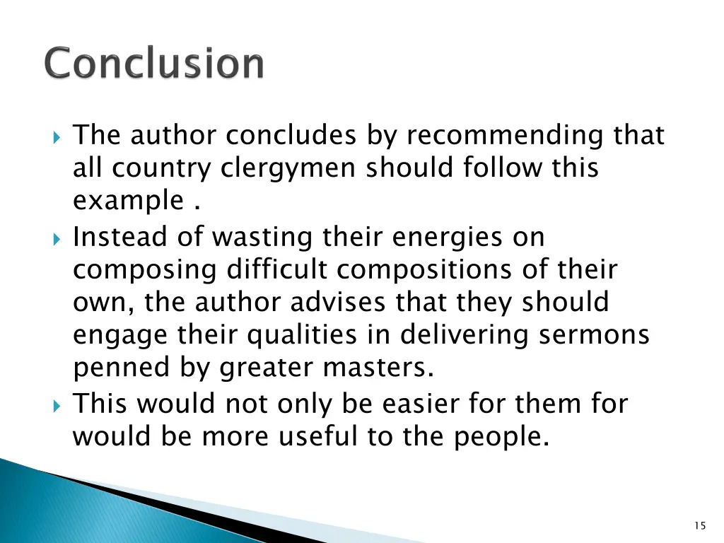 the author concludes by recommending that