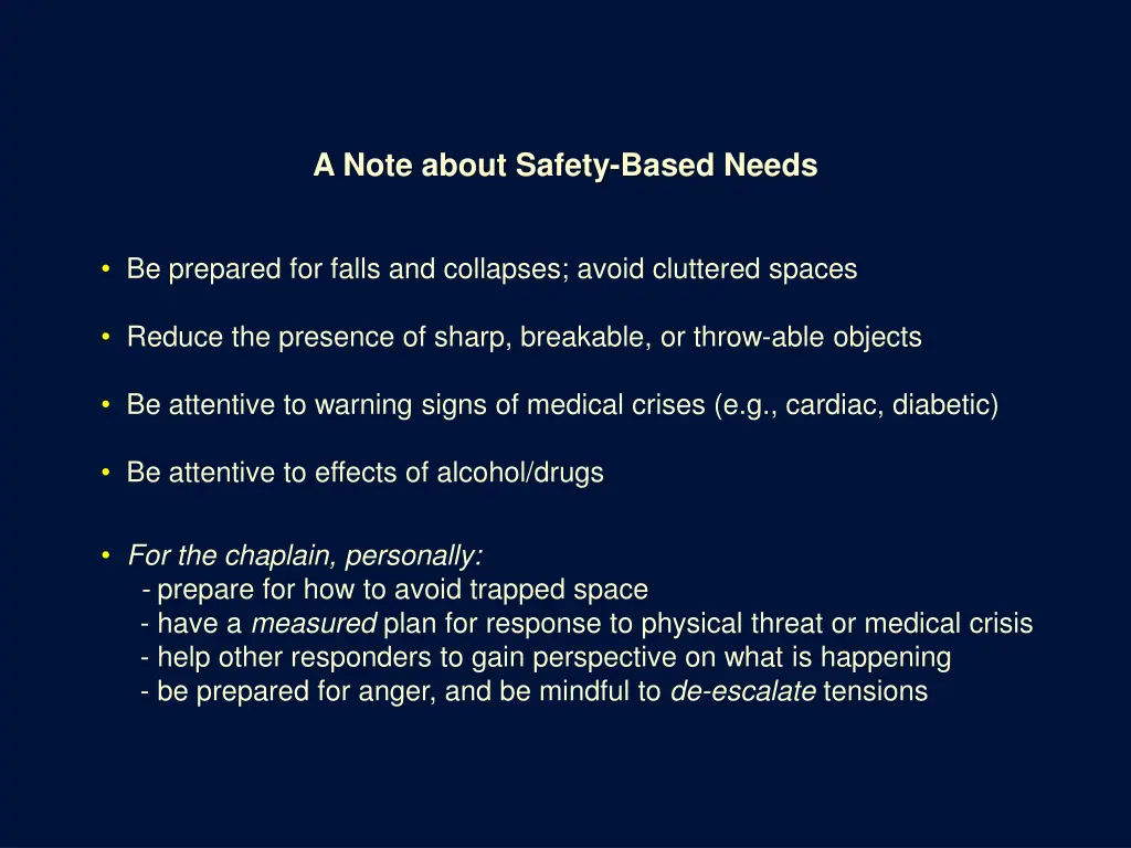 a note about safety based needs 1