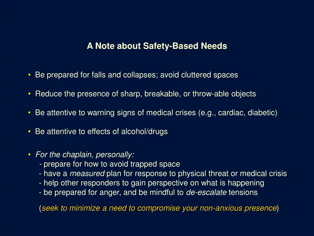 a note about safety based needs 2