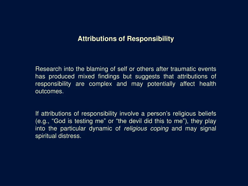 attributions of responsibility