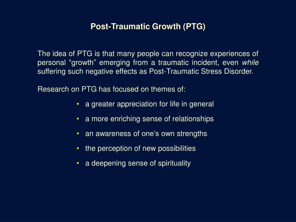 post traumatic growth ptg