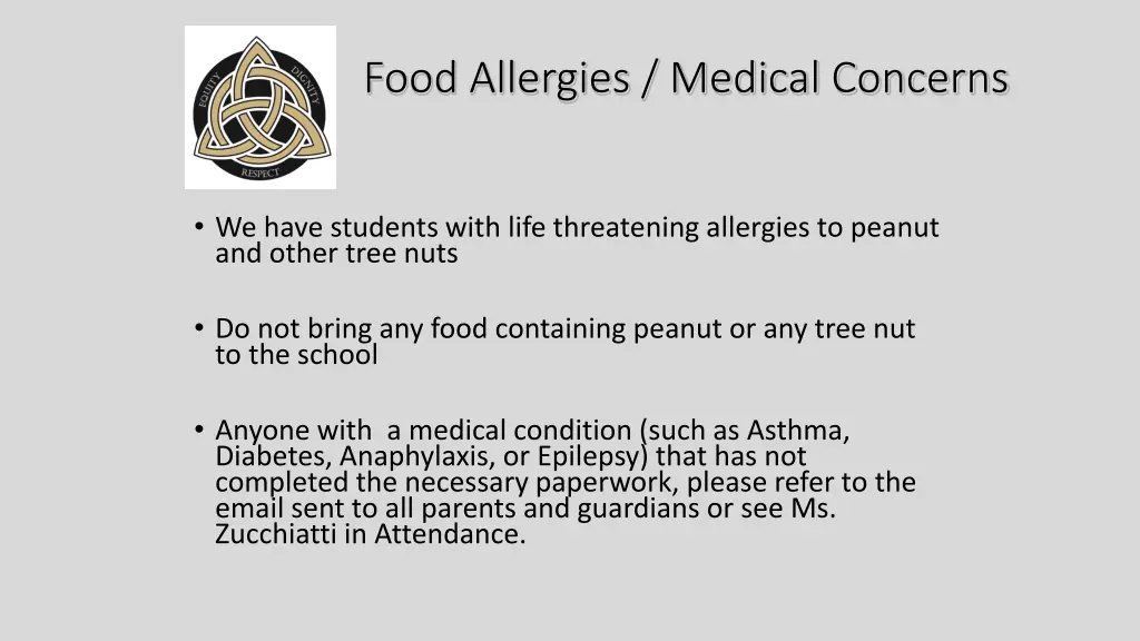 food allergies medical concerns