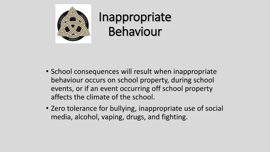 inappropriate inappropriate behaviour behaviour