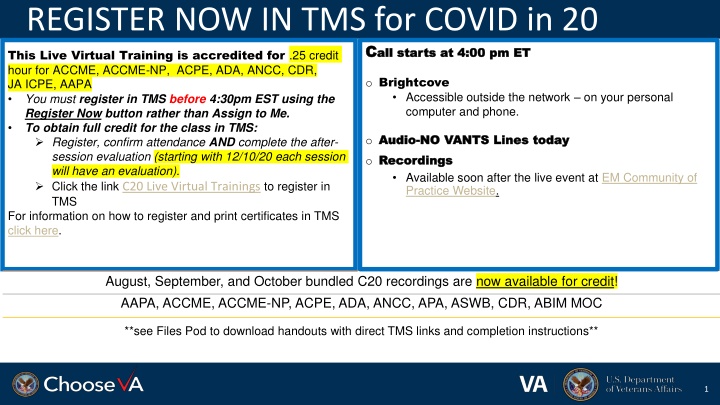 register now in tms for covid in 20