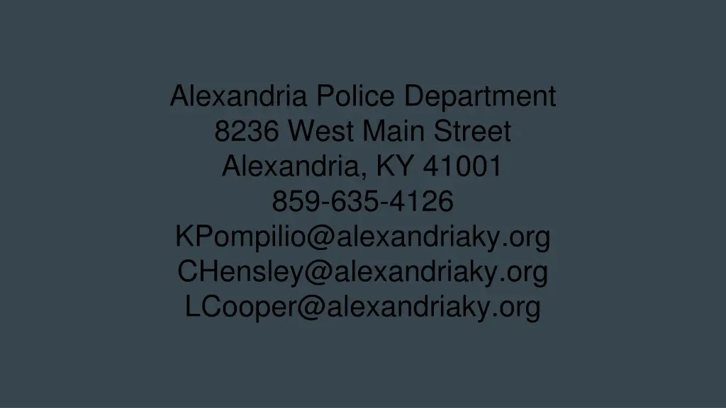 alexandria police department 8236 west main