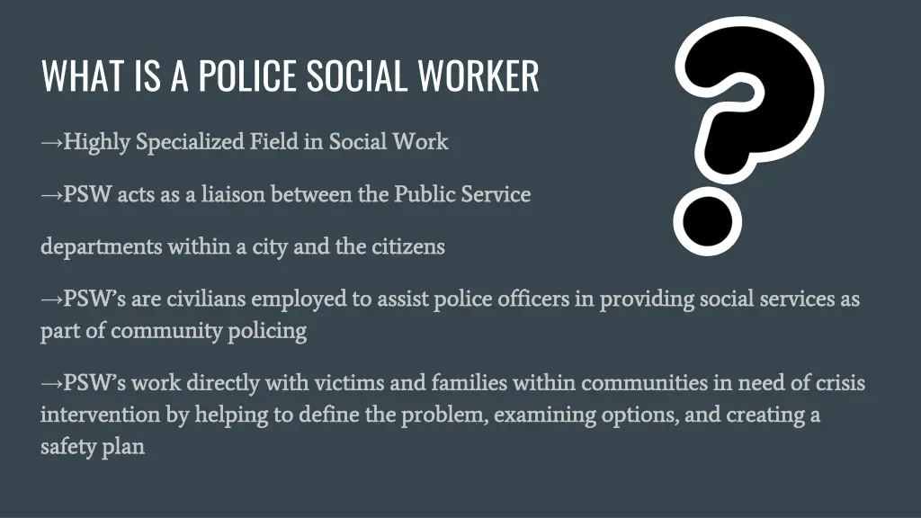 what is a police social worker