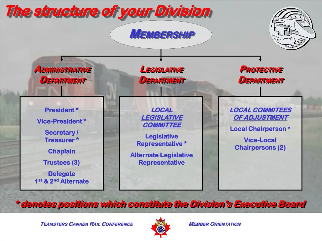 the structure of your division the structure