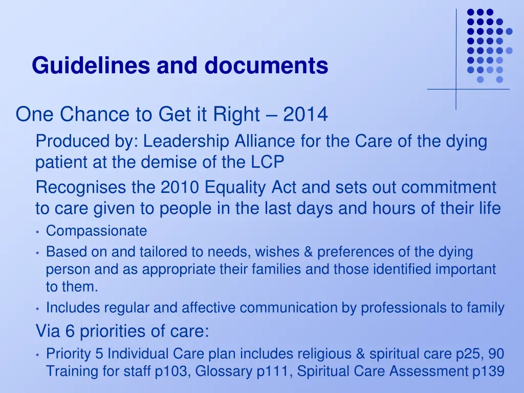 guidelines and documents