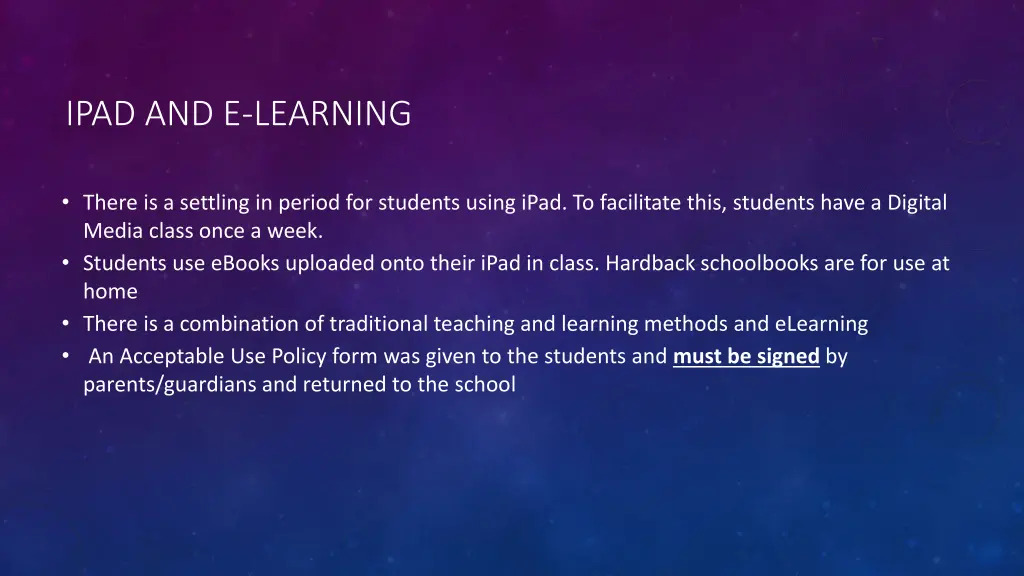 ipad and e learning