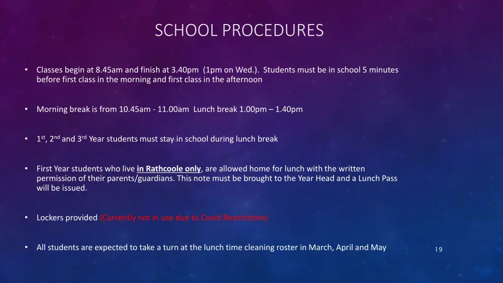 school procedures