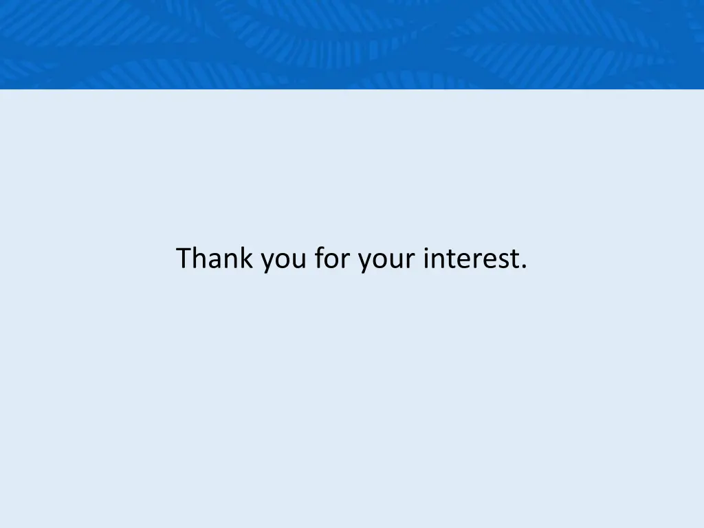 thank you for your interest