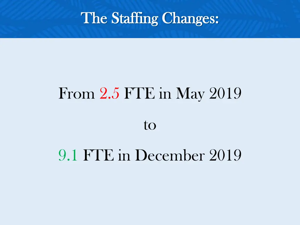 the staffing changes the staffing changes