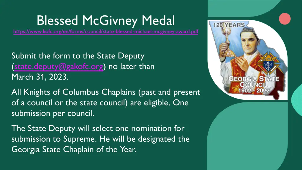 blessed mcgivney medal https www kofc 1