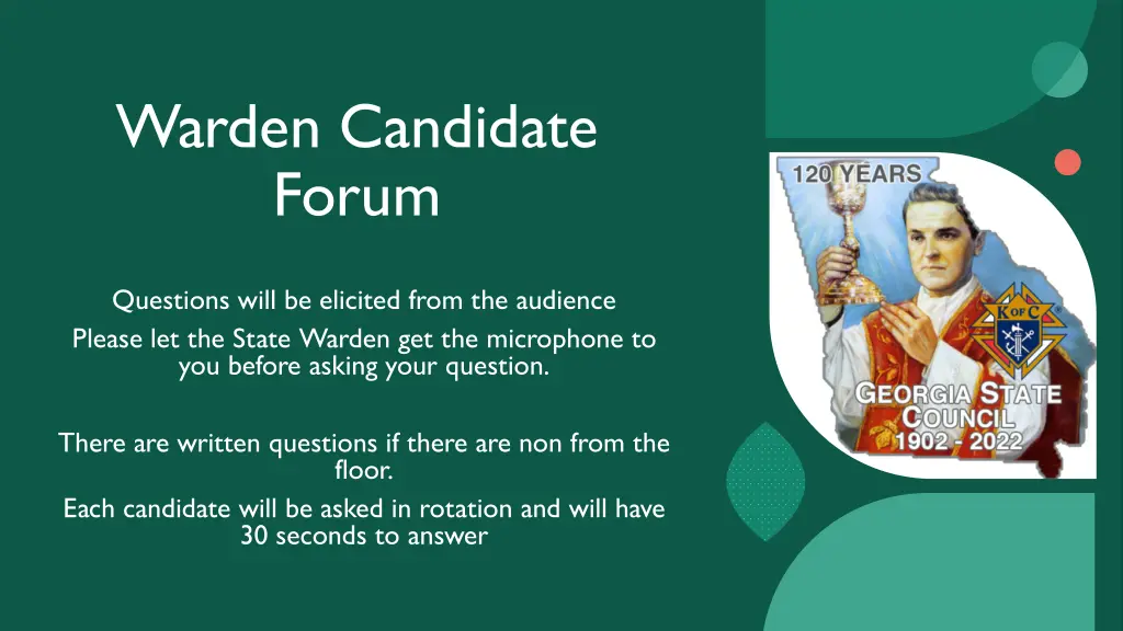 warden candidate forum 1