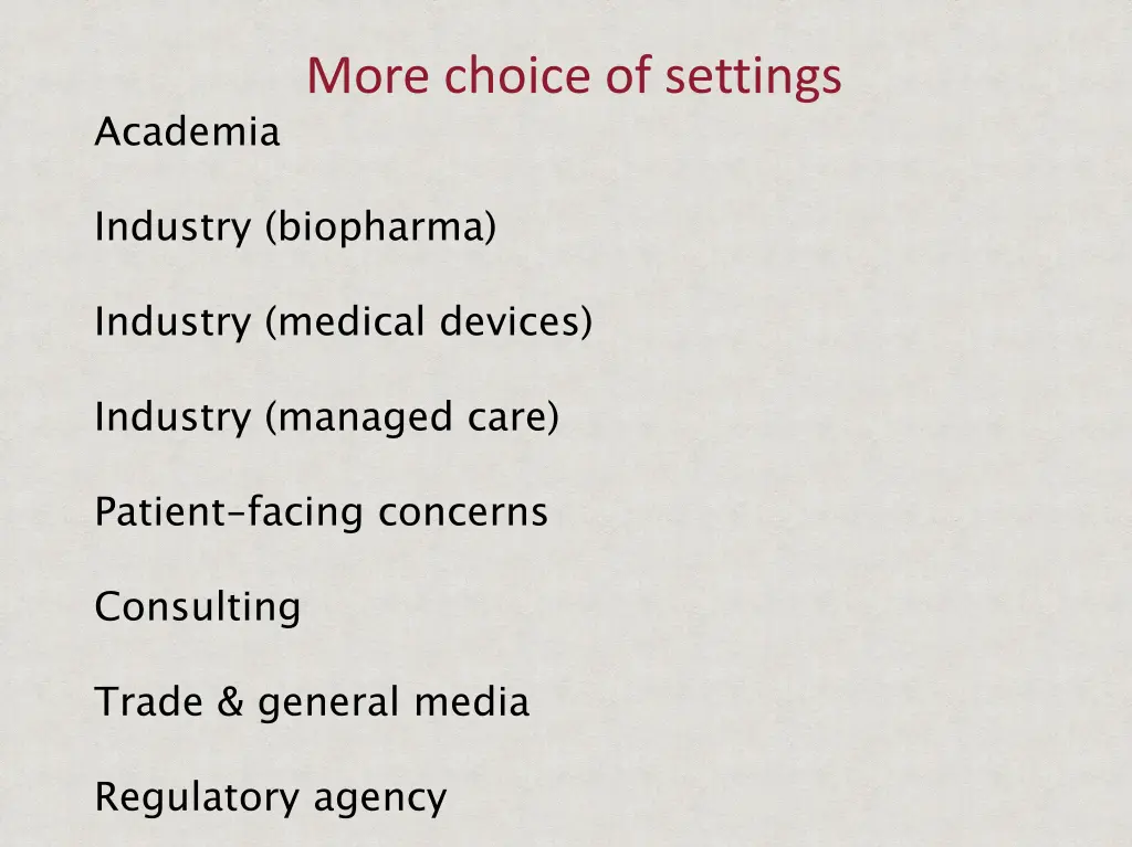 more choice of settings