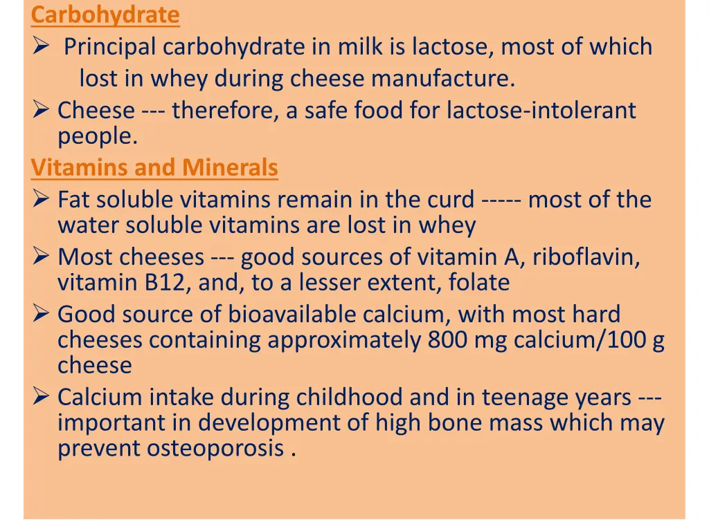 carbohydrate principal carbohydrate in milk