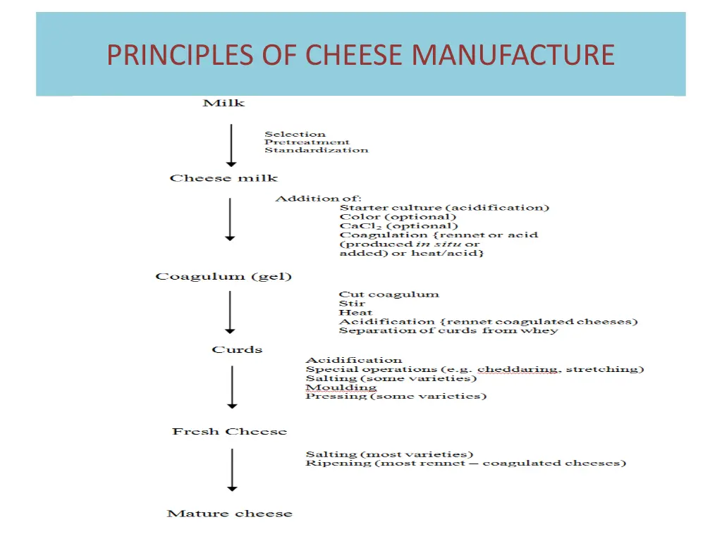 principles of cheese manufacture