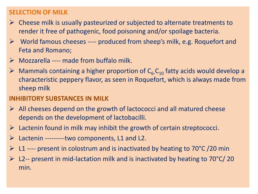 selection of milk cheese milk is usually