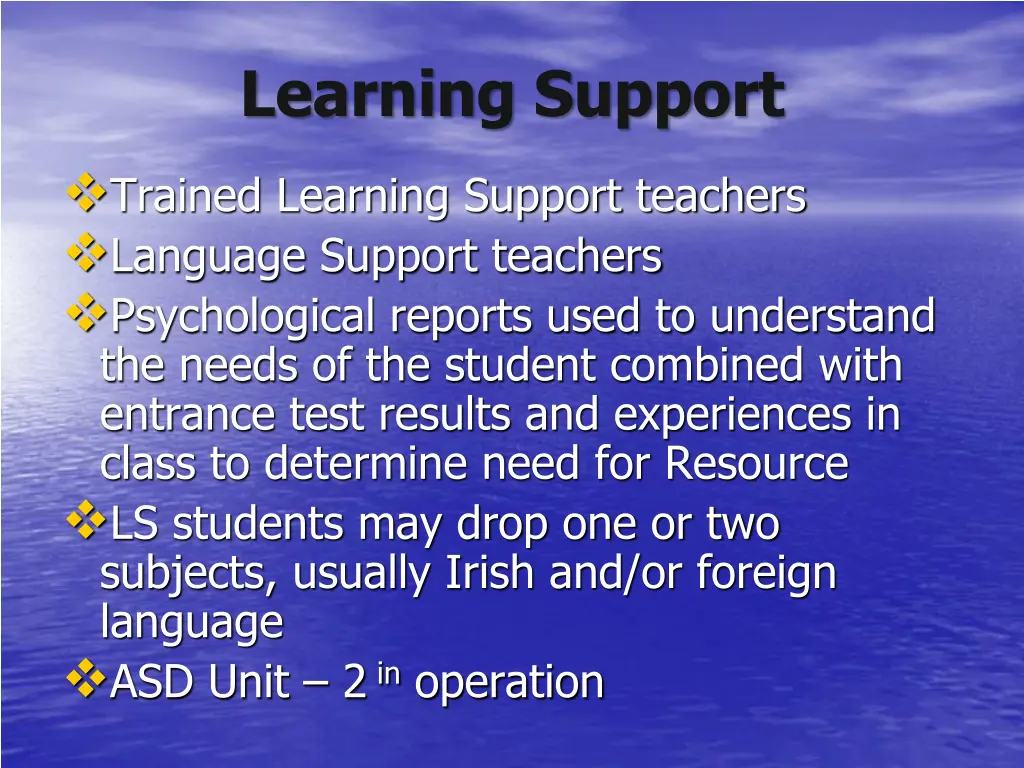 learning support