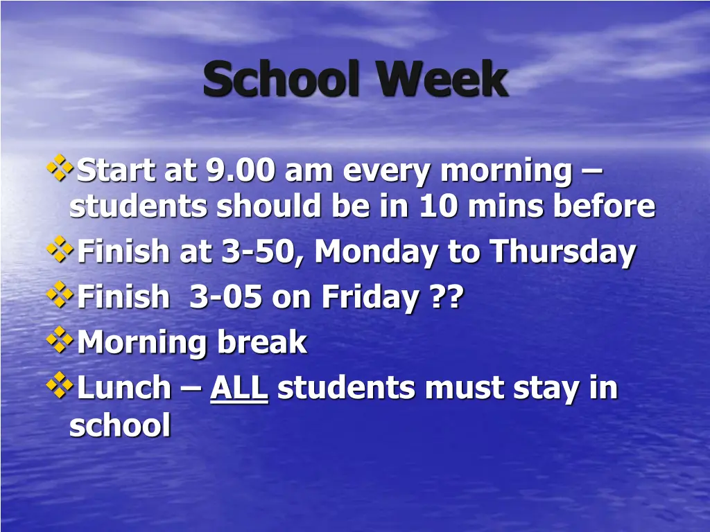 school week