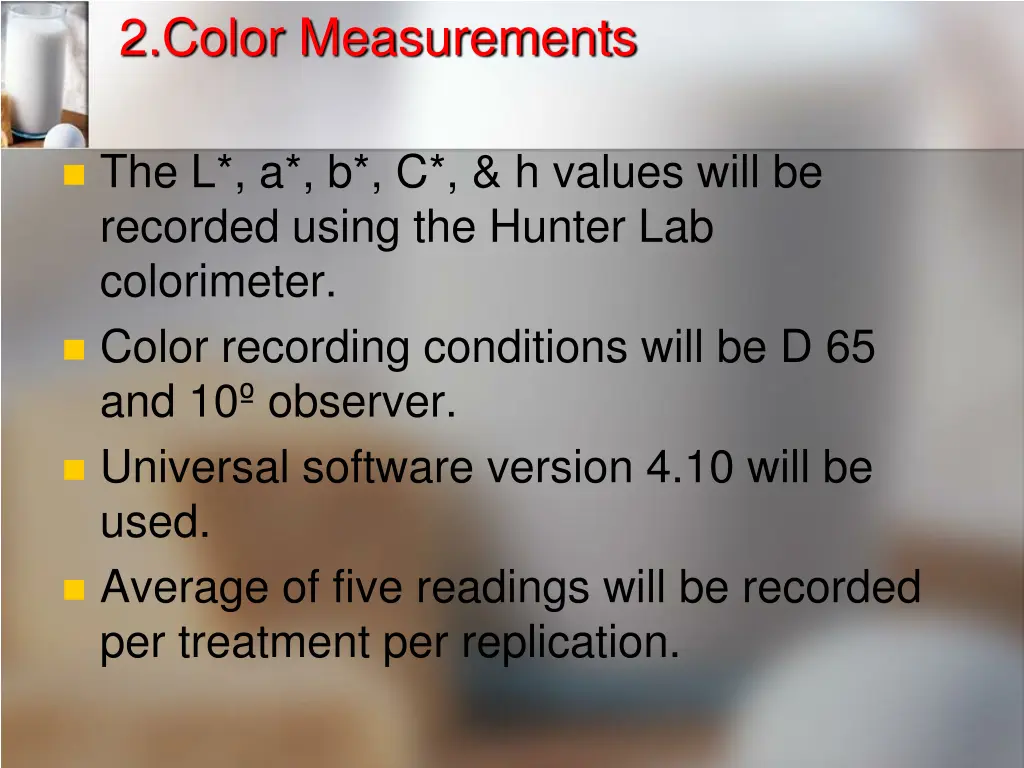 2 color measurements