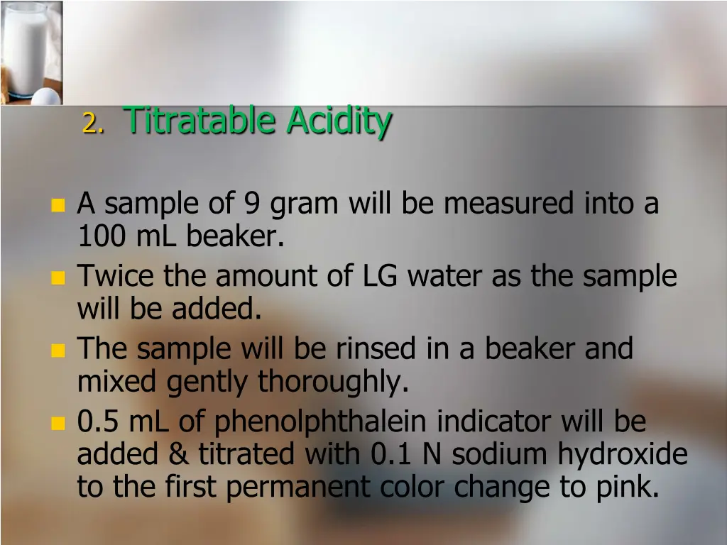 2 titratable acidity