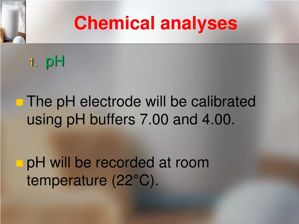 chemical analyses