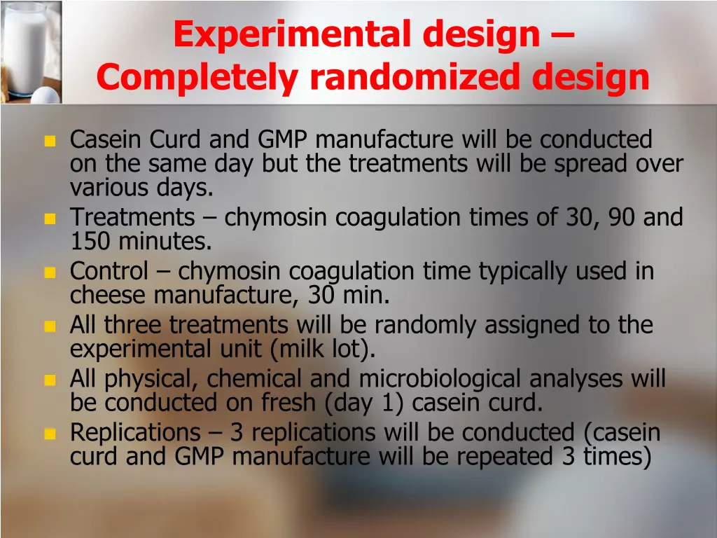 experimental design completely randomized design