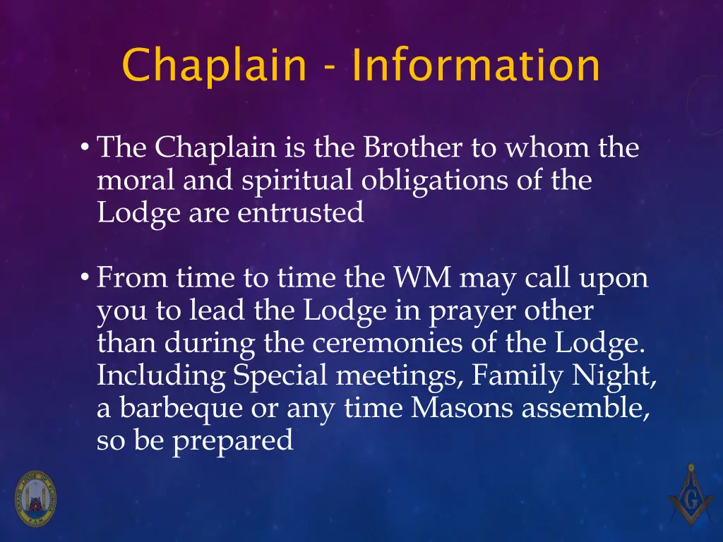 chaplain information