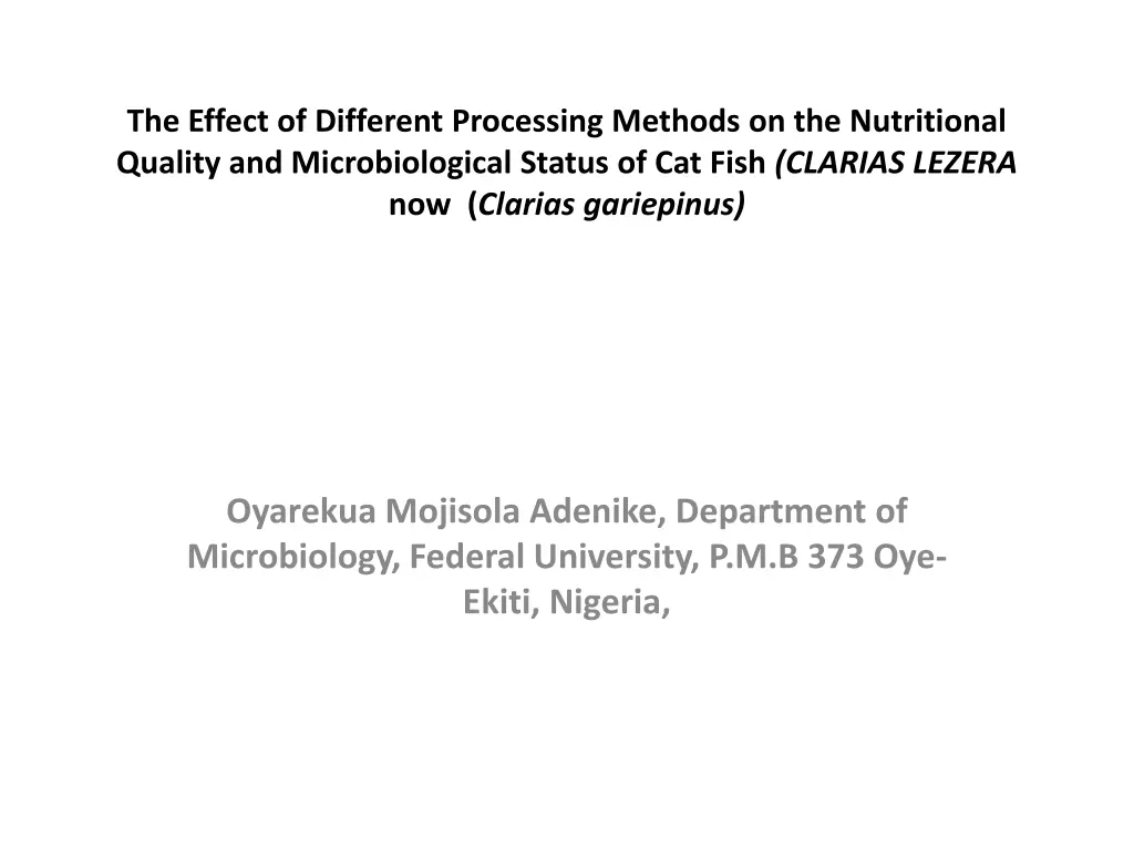 the effect of different processing methods