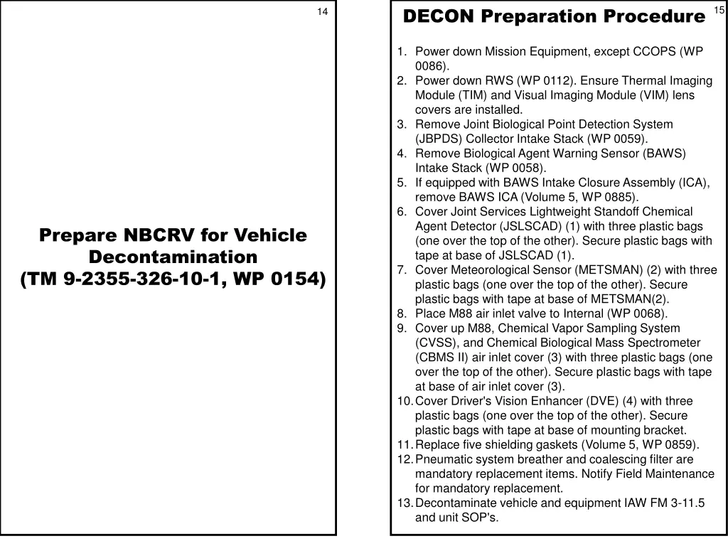 decon preparation procedure