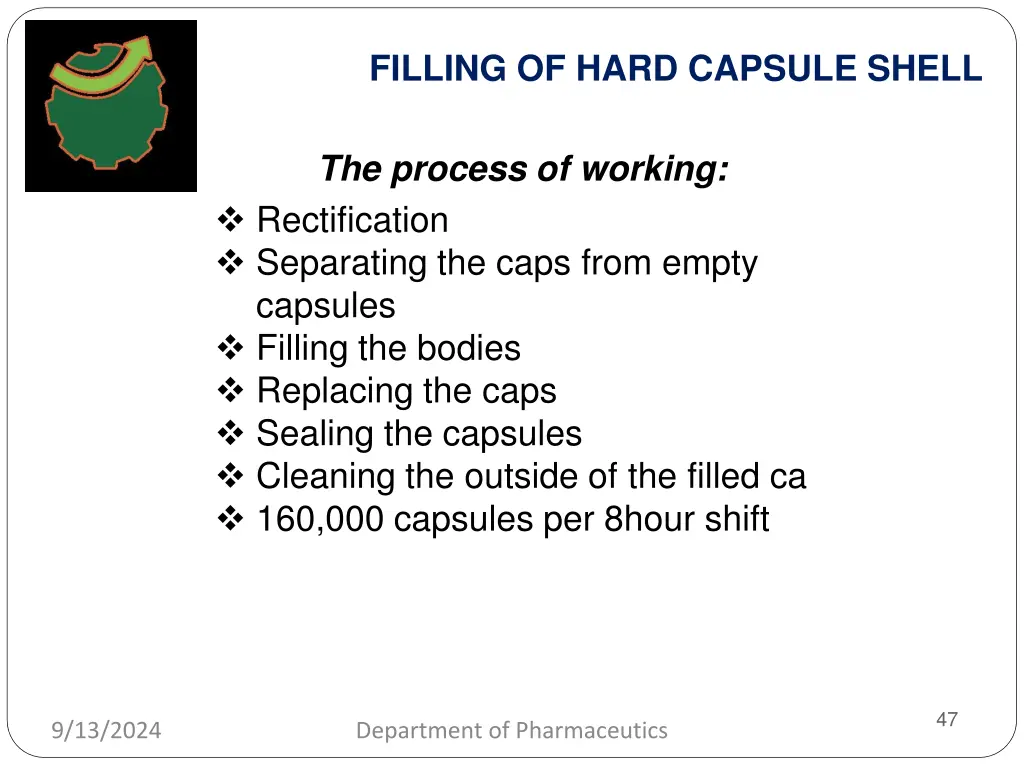 filling of hard capsule shell