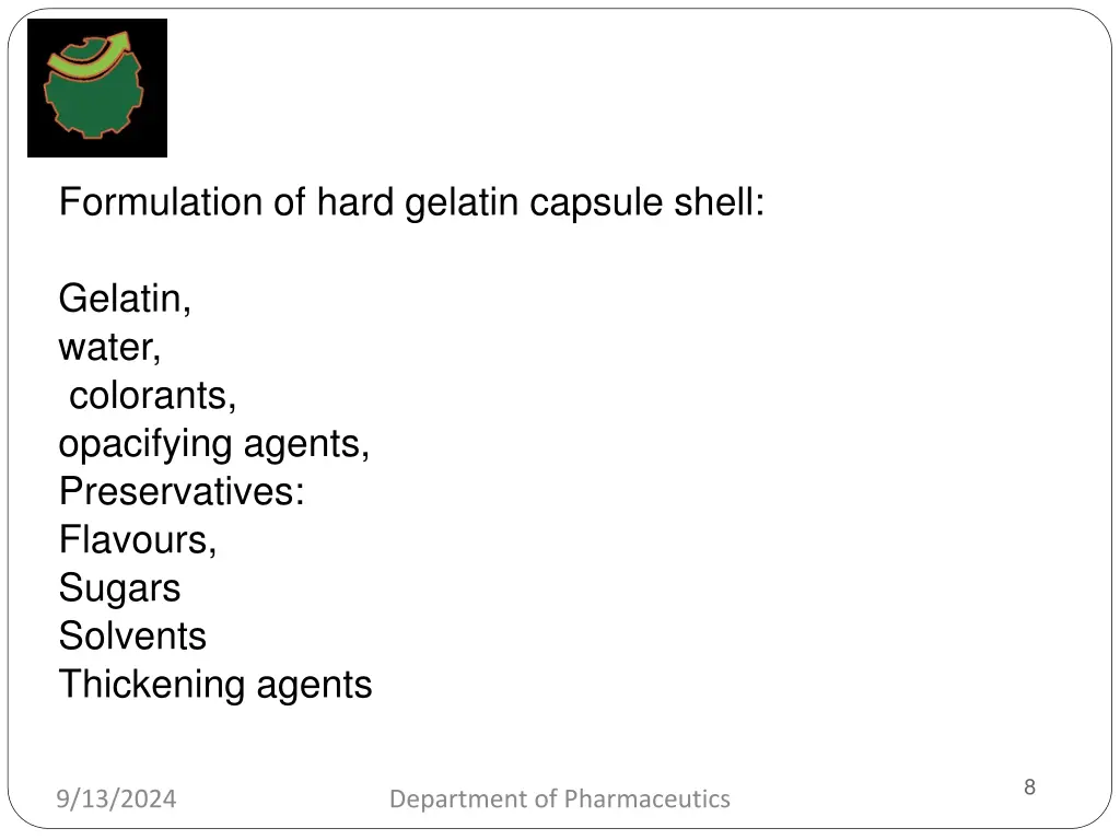 formulation of hard gelatin capsule shell