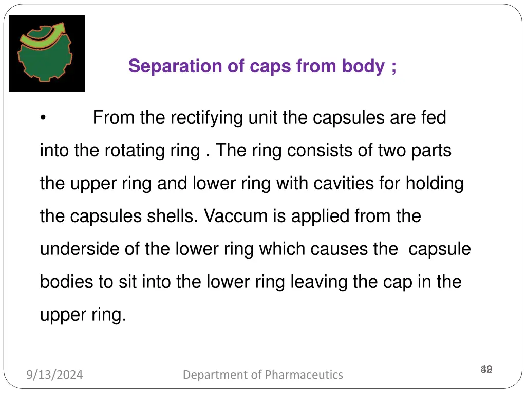 separation of caps from body