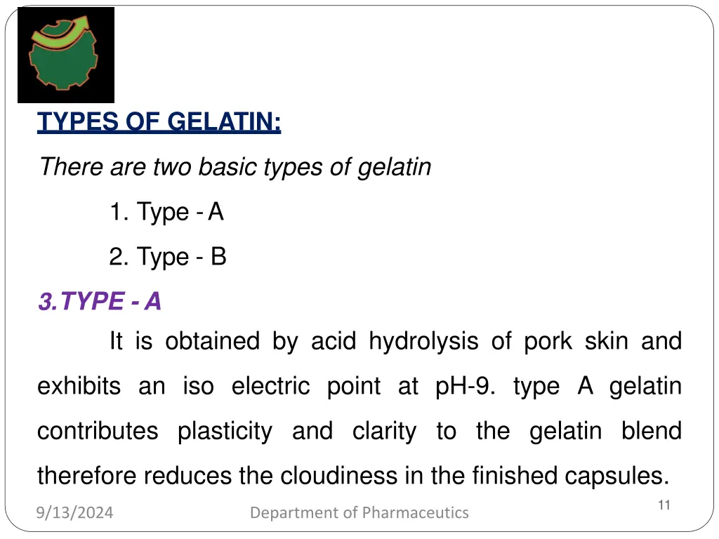 types of gelatin