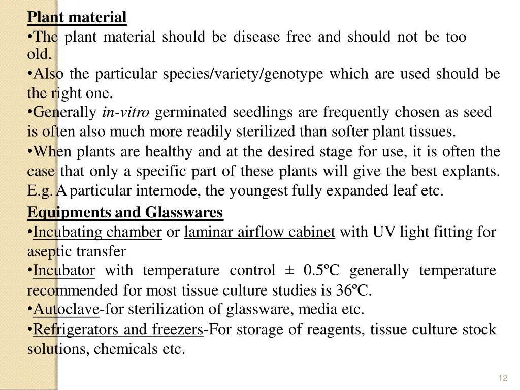 plant material the plant material should