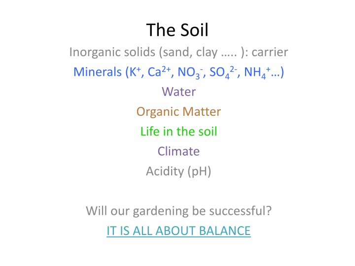 the soil